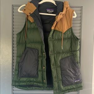 Patagonia Olive and Brown Bivy Hooded Vest